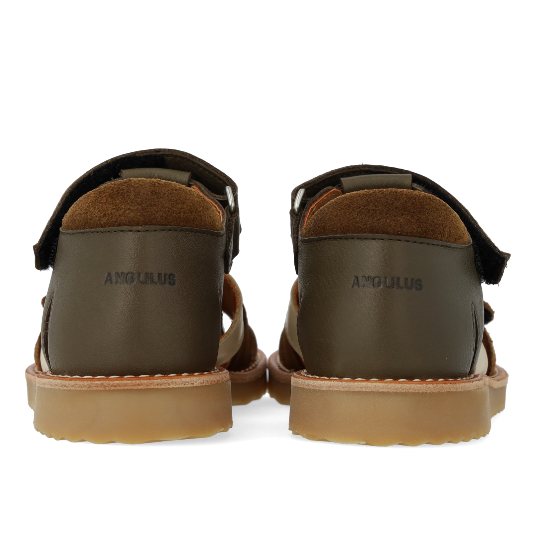 Colour block lædersandal