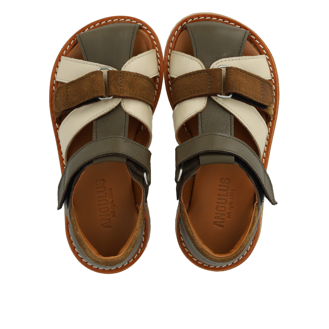 Colour block lædersandal