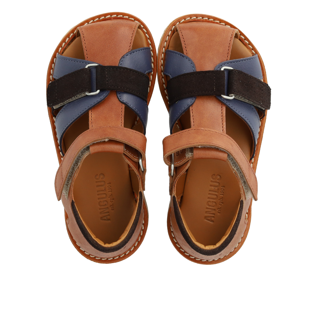 Colour block lædersandal