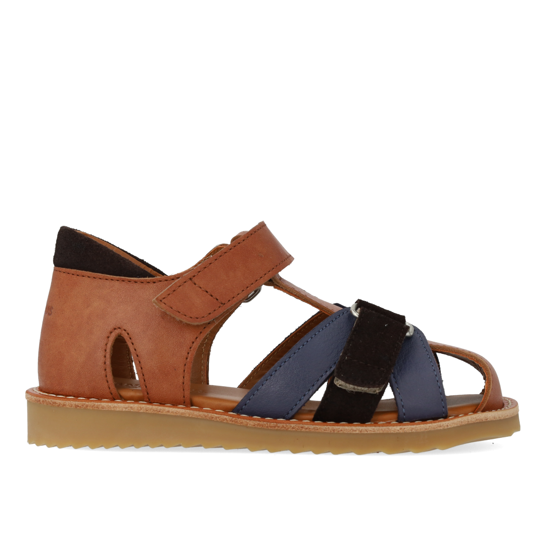 Colour block lædersandal