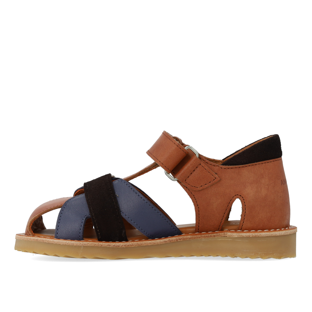Colour block lædersandal