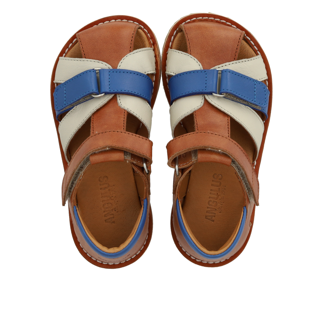 Colour block lædersandal
