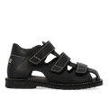 Sandal med stikningsdetaljer og tredobbelt velcro