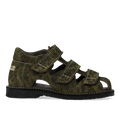 Sandal med stikningsdetaljer og tredobbelt velcro