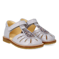 Sandal med dråbedetalje i funklende glitter
