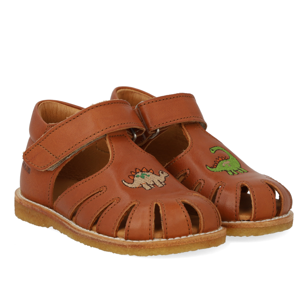 Sandal med dinobroderi og lukket tå
