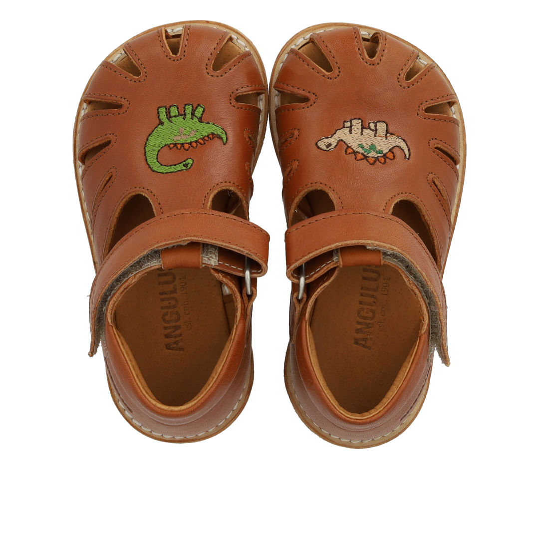 Sandal med dinobroderi og lukket tå