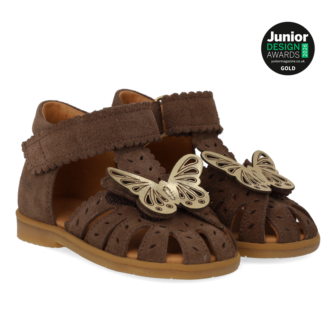Sandal med sommerfugl og dobbelt velcro