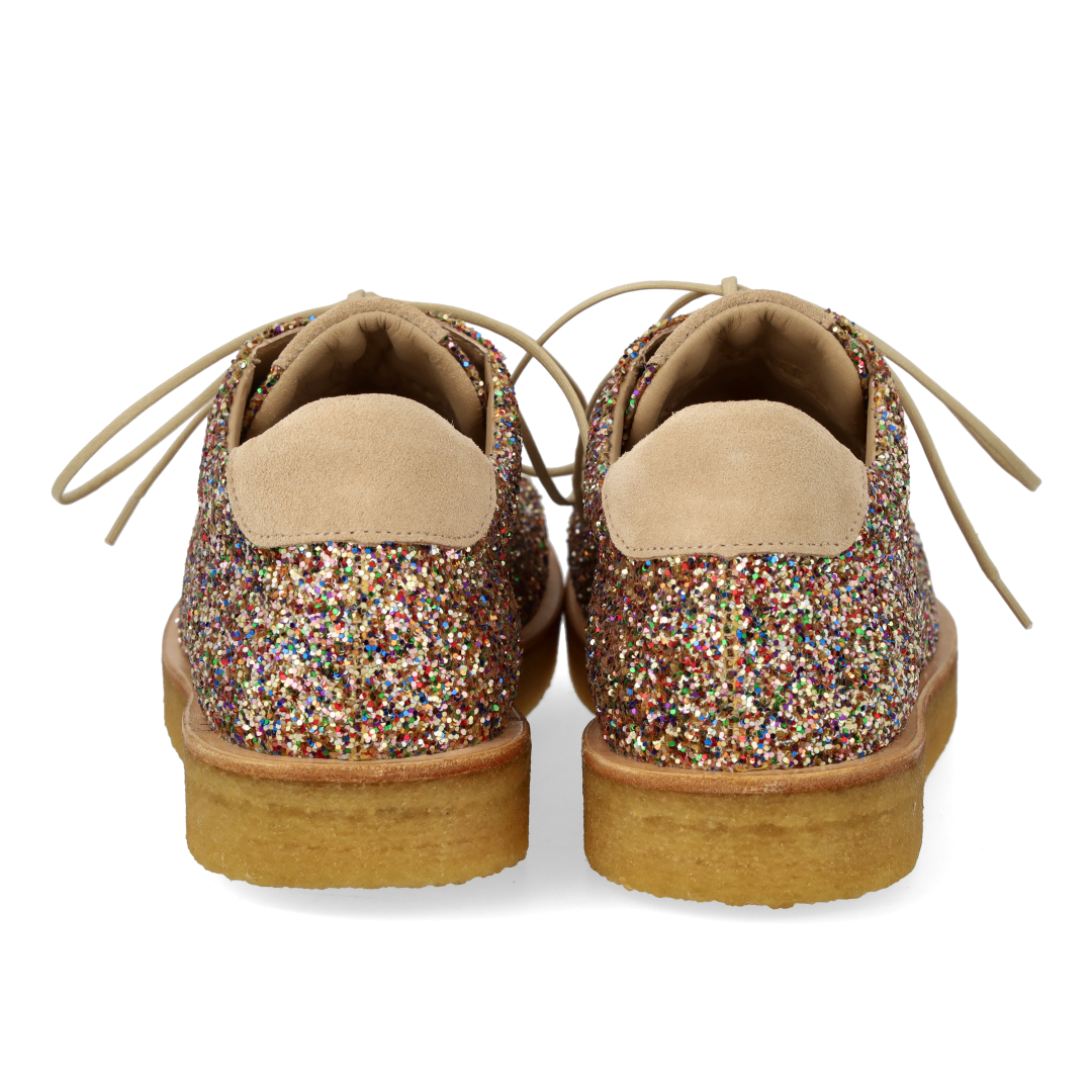 Sneaker i glitter på plateausål