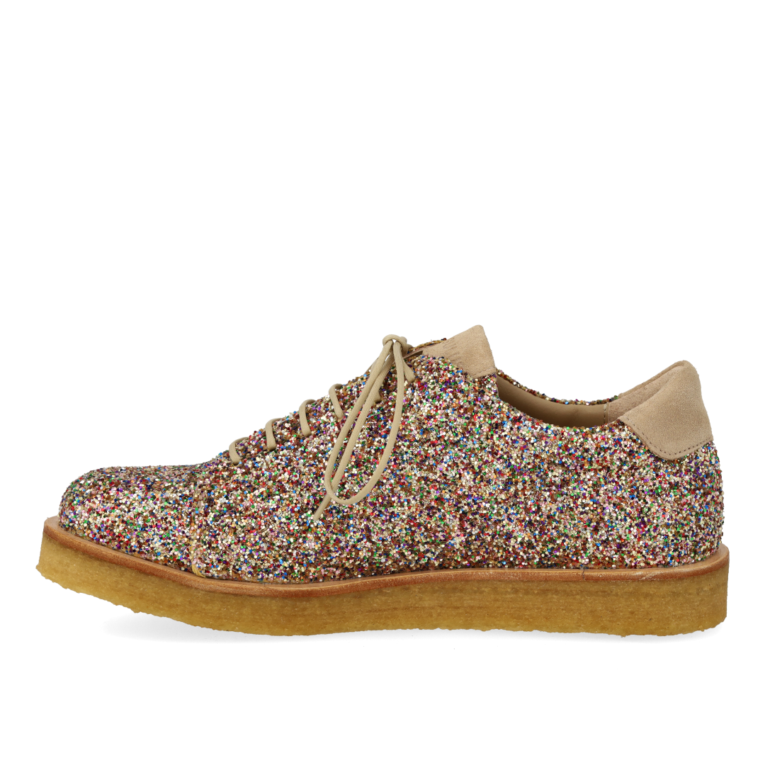 Sneaker i glitter på plateausål