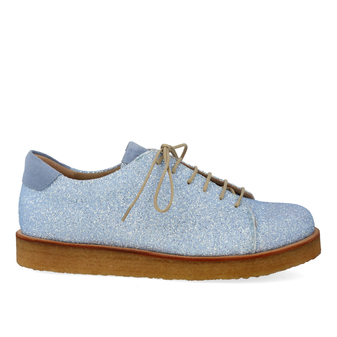 Sneaker i glitter på plateausål