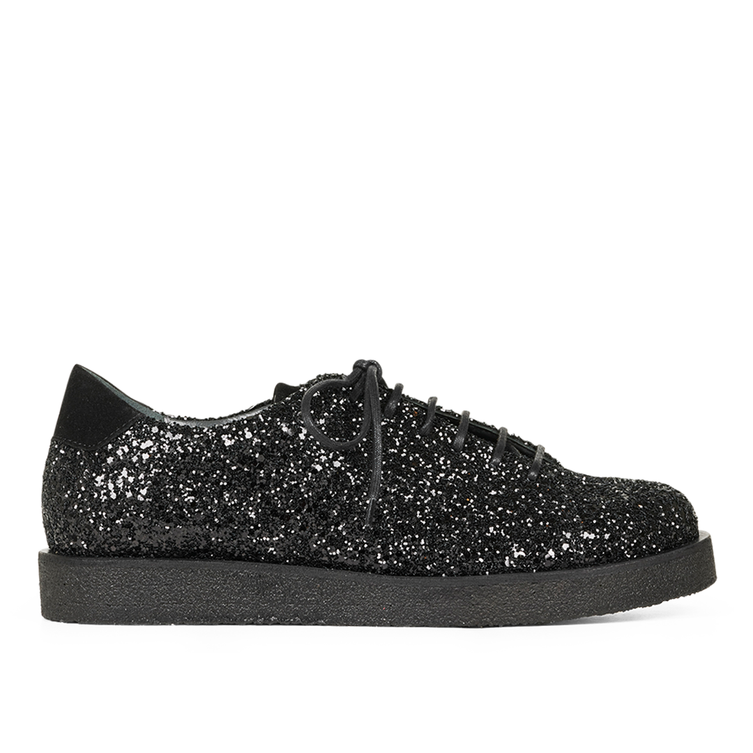 Sneaker i glitter på plateausål
