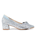 Sløjfe pump i funklende glitter