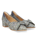 Sløjfe pump i funklende glitter