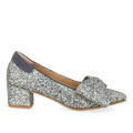 Sløjfe pump i funklende glitter