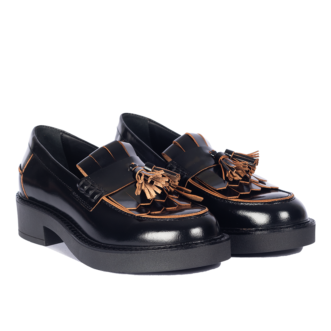 Chunky Penny loafer med frynser og kvastdetalje