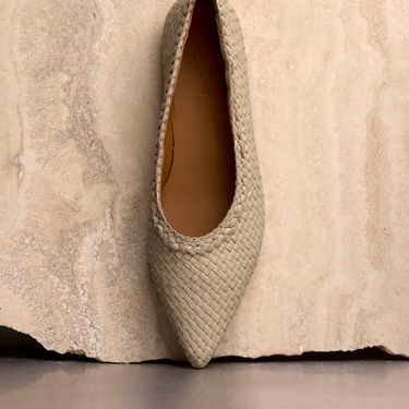 Håndflettet ballerina med spids snude