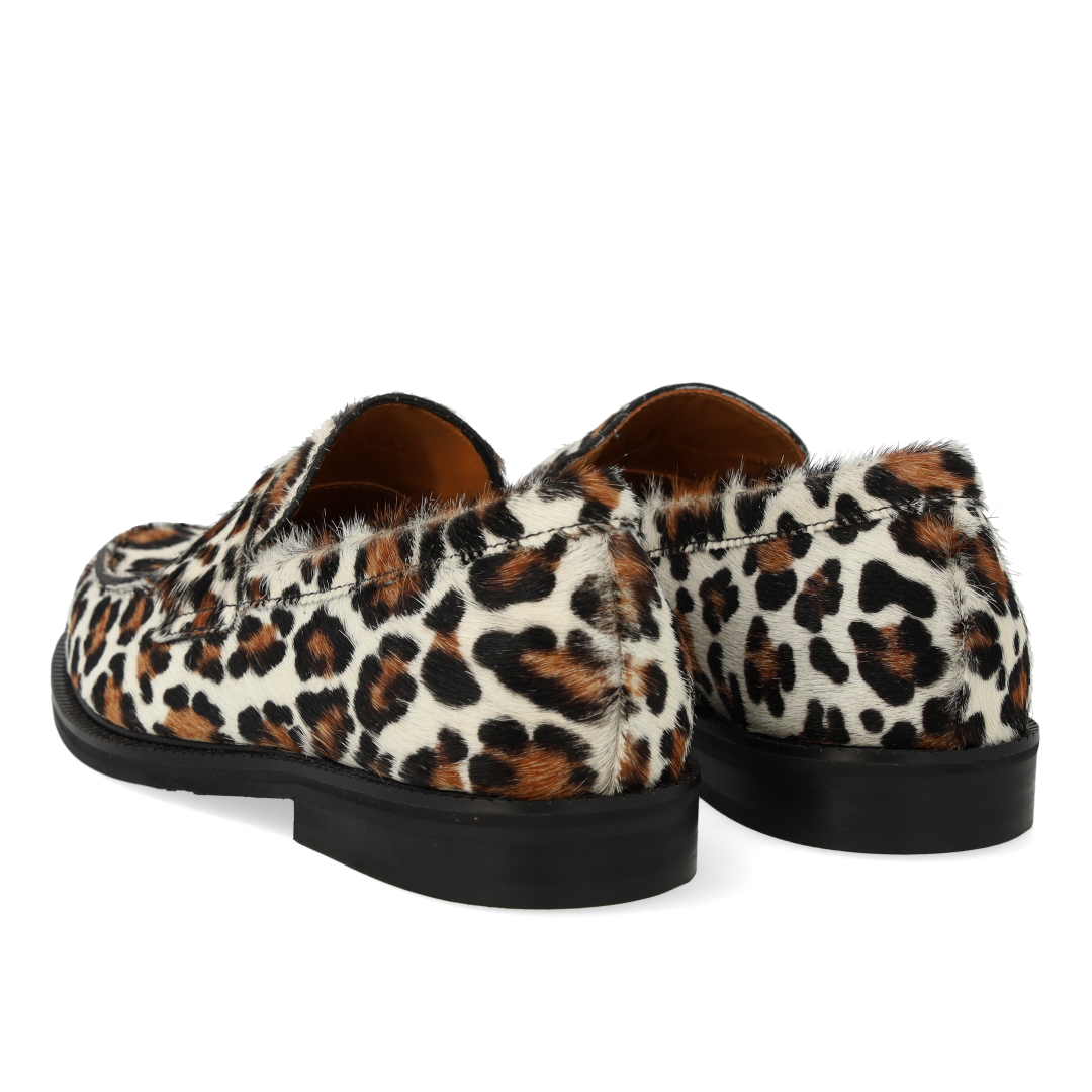 Klassisk Penny loafer i mønstret pony-pels