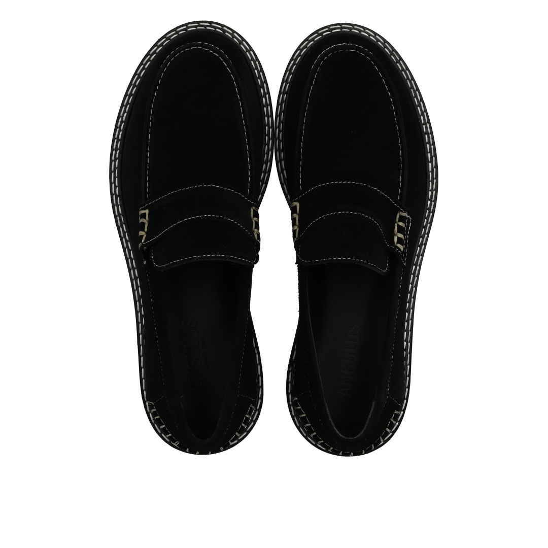Penny loafer med kontraststikninger