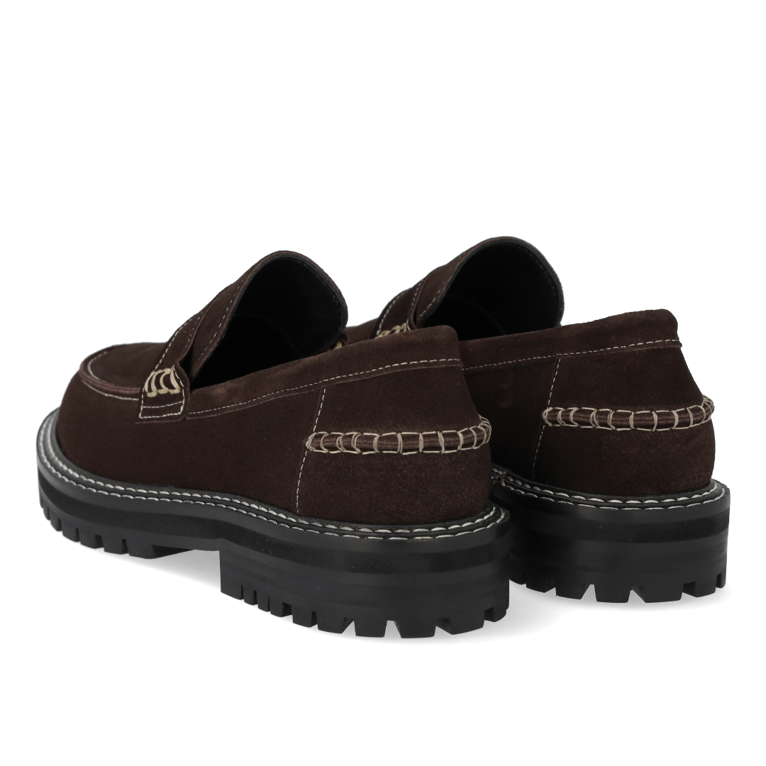 Penny loafer med kontraststikninger