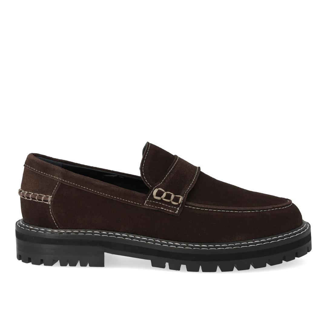 Penny loafer med kontraststikninger
