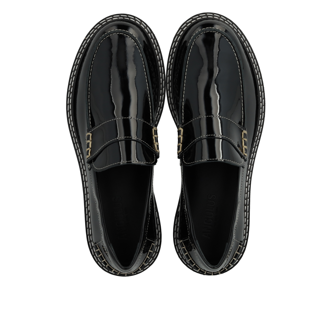 Penny loafer med kontraststikninger