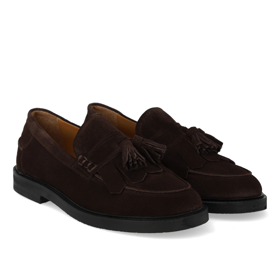 Bred loafer med frynser og kvastdetalje