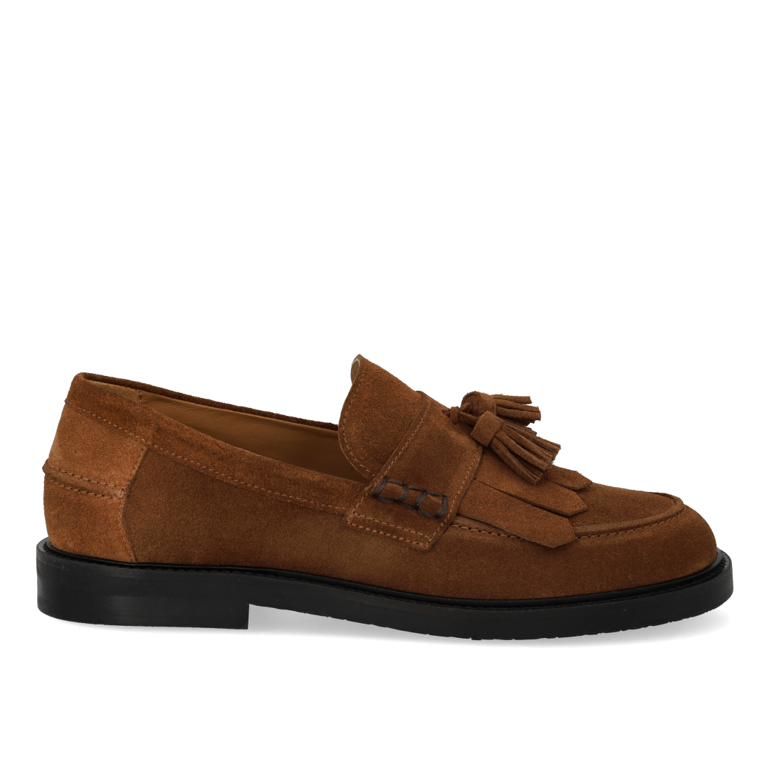 Bred loafer med frynser og kvastdetalje