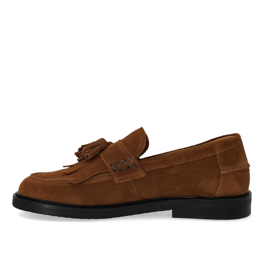 Bred loafer med frynser og kvastdetalje