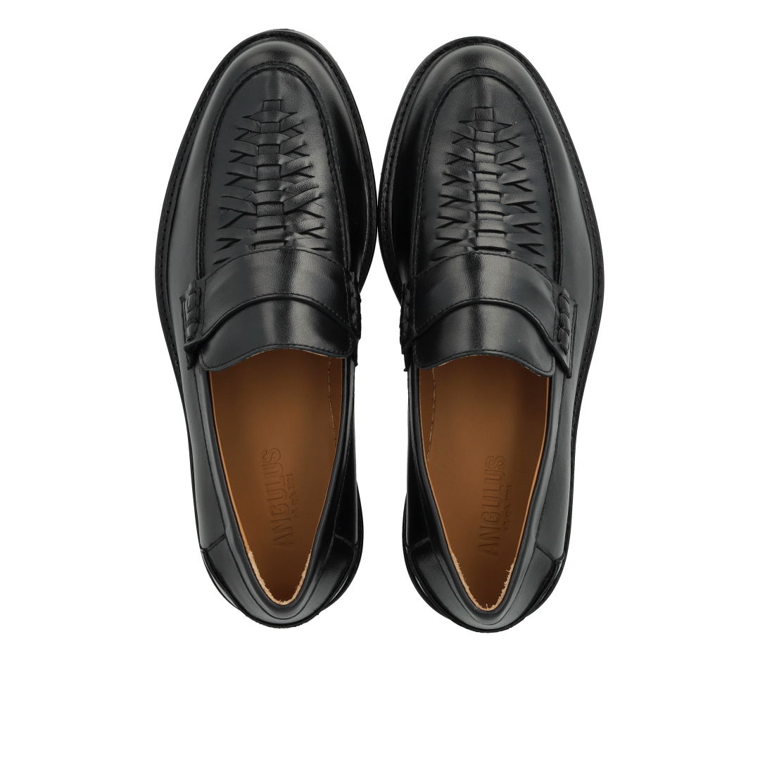 Penny loafer med håndflettet detalje