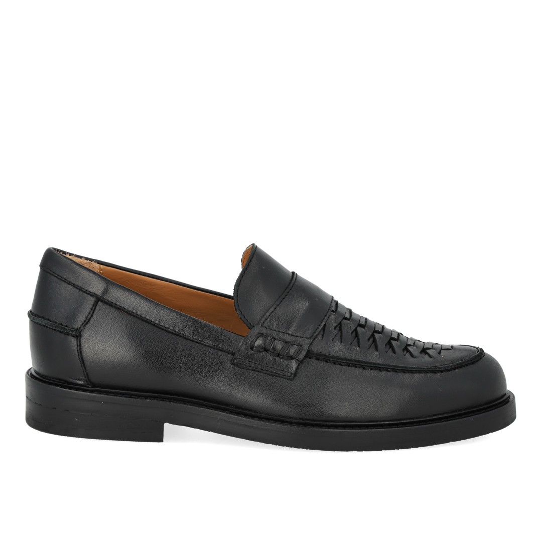 Penny loafer med håndflettet detalje