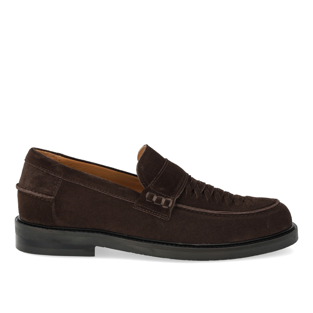 Penny loafer med håndflettet detalje