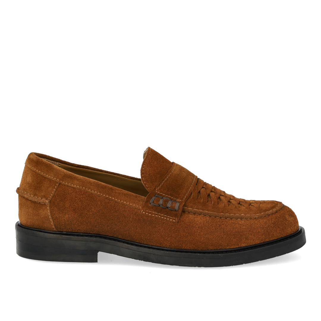 Penny loafer med håndflettet detalje