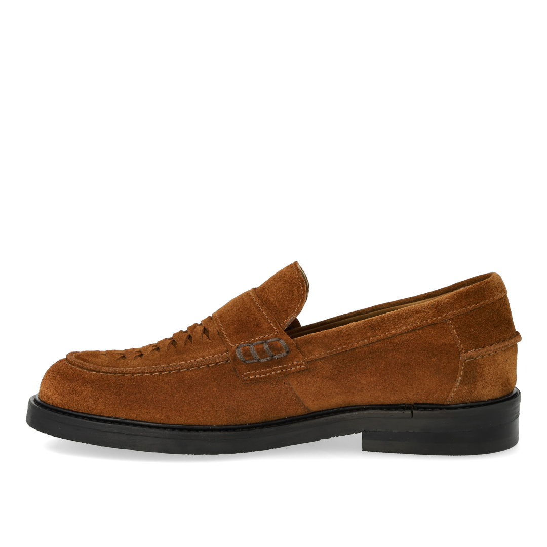 Penny loafer med håndflettet detalje