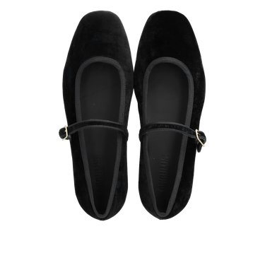 Mary Jane ballerina i blød velour