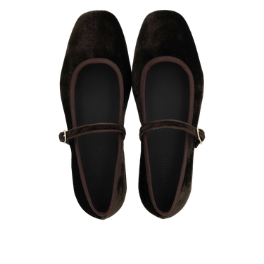 Mary Jane ballerina i blød velour