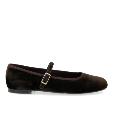 Mary Jane ballerina i blød velour