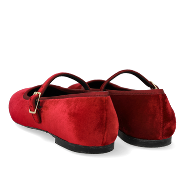 Mary Jane ballerina i blød velour