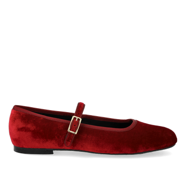 Mary Jane ballerina i blød velour