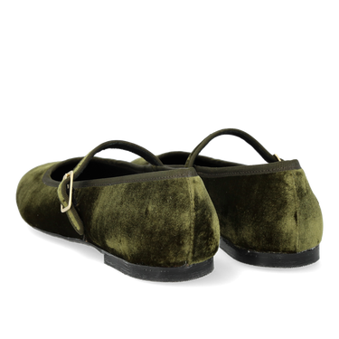 Mary Jane ballerina i blød velour