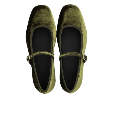 Mary Jane ballerina i blød velour