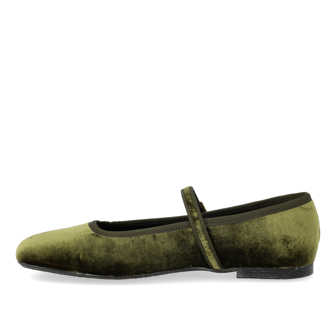 Mary Jane ballerina i blød velour