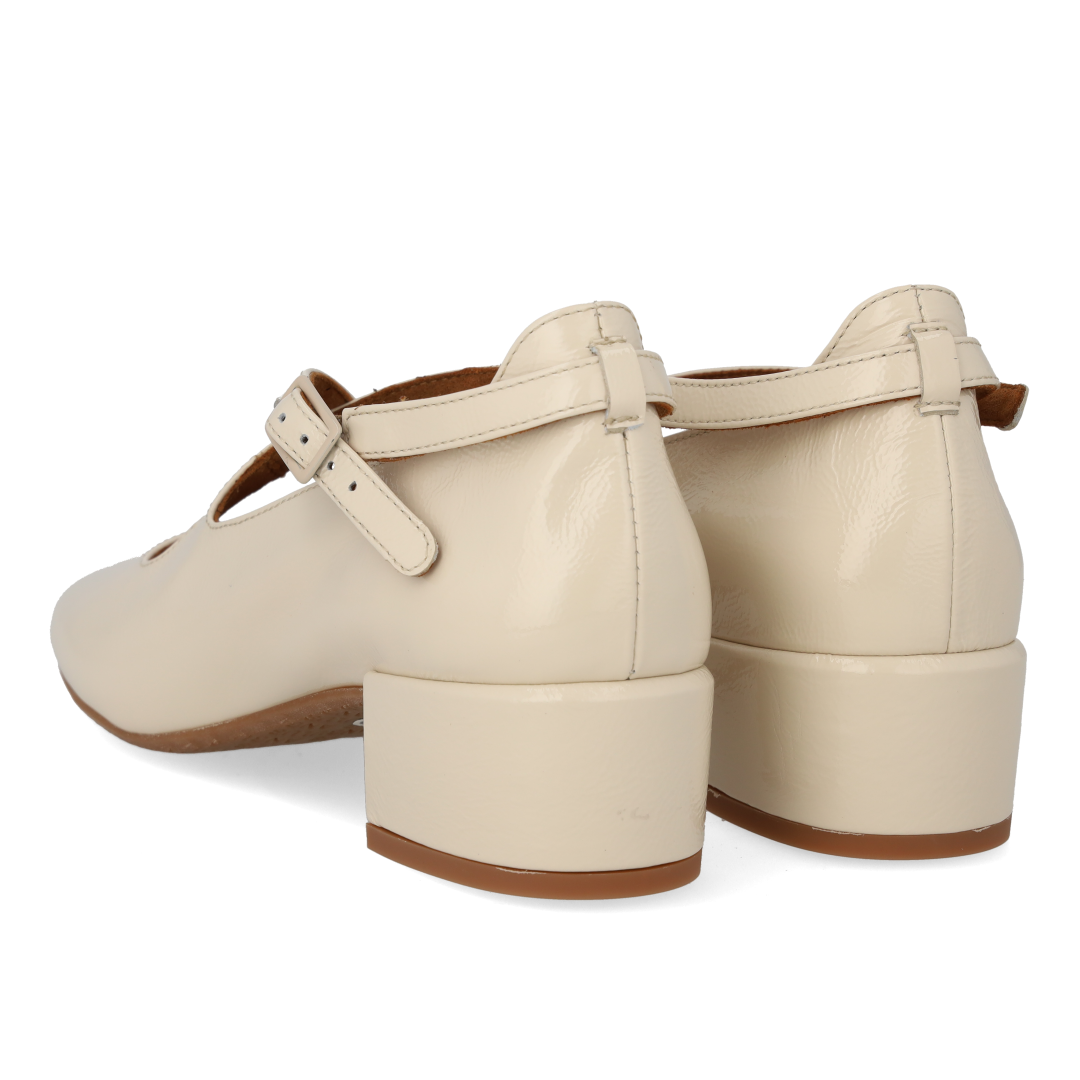 Højhælet Mary Jane ballerina med krydsdetalje