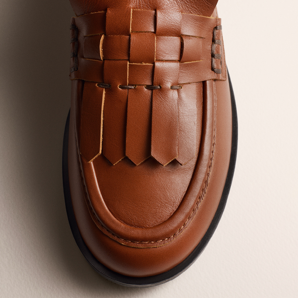 Loafer med fletdetalje