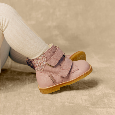 TEX-støvle med glitter og velcrolukning