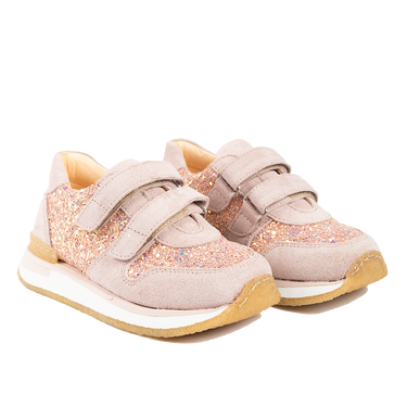 Glittersneaker med velcrolukning