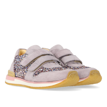 Glittersneaker med velcrolukning
