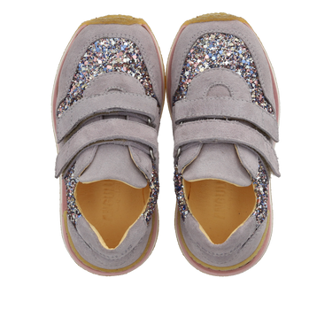 Glittersneaker med velcrolukning