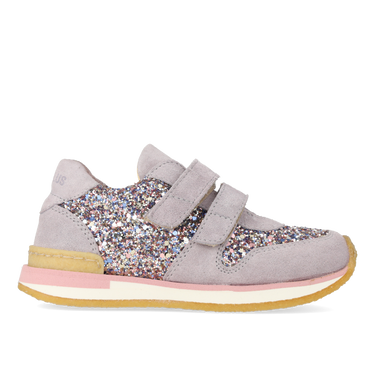Glittersneaker med velcrolukning