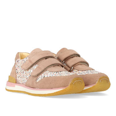 Glittersneaker med velcrolukning